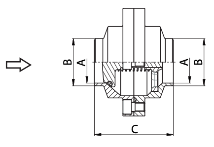 5080D-100-304_Check valve S - S (weld / weld), DN100/104mm, AISI304