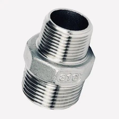 SDR003_NT dubultnipelis, redukcijas, 3/8" - 1/4", EN 10226-1, 1.4404