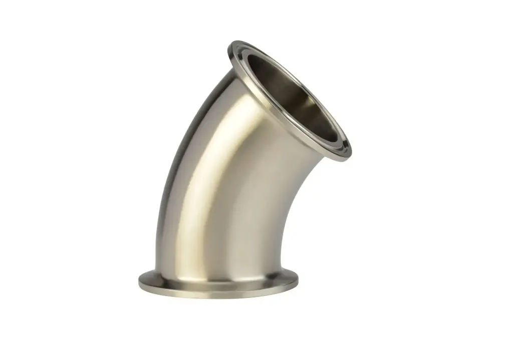 DINECC001_DIN NT  līkums 45°, klamp. / klamp, 45°, 13.00 x 1.50mm, K-34mm,  Matt, iekšp -  0.8/1.6 µm, DIN32676, 1.4307