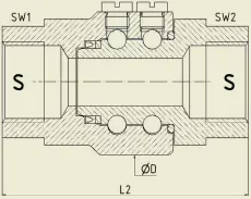 VSS10.0304025_Nerūsējošā tērauda šarnīrsavienojums, Tips: VSS-10-DN25-G 1", PTFE, 1.4571 (316Ti)