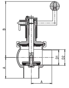 47300-80-316_Angle seat valve S - S, Type - L, DN80 / 85mm, AISI316L