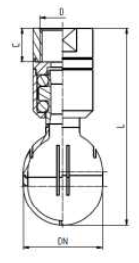 5322A_Rotary cleaning ball two - bearings 360° thread 3/4", AISI316_NIOB