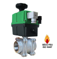 BSE6389-J34PV0080_Stainless steel ball valve, DN80/89,1mm (weld ends), 1.4404, ISO5211 top flange, full bore, PTFE sealing + electric actuator 24-240V 50/60HZ