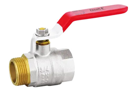 MLV022_Misiņa 2-ceļu lodveida vārsts, iekš. / āra vītne, BSP, rokturis - garais, BS1152C,  DN32/1 1/4", PN30, Tecofi